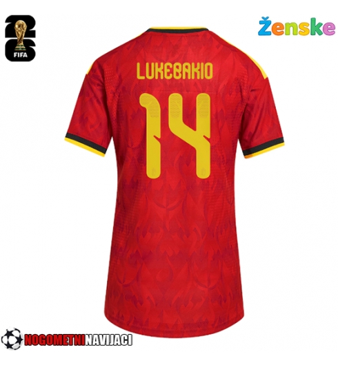 Ženske Nogometnih dresov Belgija Dodi Lukebakio #14 Domači SP 2026 Kratki rokavi Ženske Nogometnih dresov Belgija Dodi Lukebakio #14 Domači SP 2026 Kratki rokavi